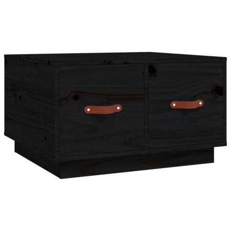 Table basse Noir 60x53x35 cm Bois massif de pin