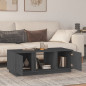 Table basse Gris 110x50x40 cm Bois massif de pin