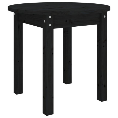 Table basse Noir Ø 45x40 cm Bois massif de pin