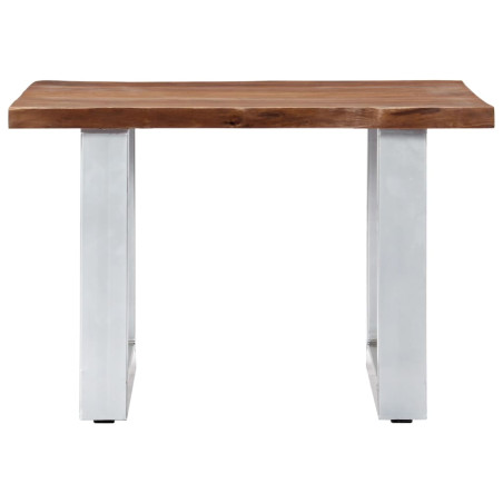 Table basse avec bord naturel 60x60x40 cm Bois d'acacia massif