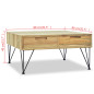 Table basse 80 x 80 x 40 cm Teck massif