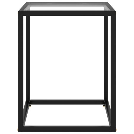 Table basse Noir avec verre trempé 40x40x50 cm