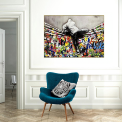 Toile Street Art "Le Saut du Mur" - 80x120 cm