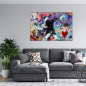 Toile Street Art "Lanceur de Fleurs" - 80x120 cm