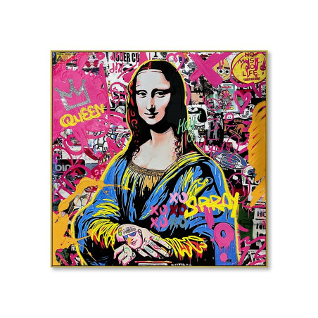 Toile Street Art "Joconde Pop" - 80x80 cm