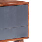 Meuble TV gris 140x30x45 cm bois solide