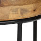 Table basse Bois de manguier massif et acier 50 x 40 cm