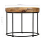 Table basse Bois de manguier massif et acier 50 x 40 cm