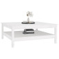 Table basse Blanc 100x100x40 cm Bois massif de pin