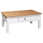 Table basse Blanc 100x60x45 cm Pin massif Assortiment Panama