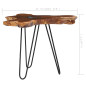 Table basse 70 x 45 cm Bois de teck massif et polyrésine