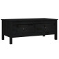 Table basse Noir 100x50x40 cm Bois massif de pin