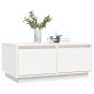 Table basse Blanc 80x50x35 cm Bois massif de pin