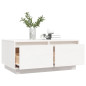 Table basse Blanc 80x50x35 cm Bois massif de pin