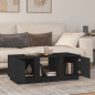 Table basse Noir 110x50x40 cm Bois massif de pin