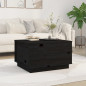 Table basse Noir 60x50x35 cm Bois massif de pin