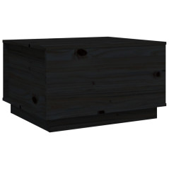 Table basse Noir 60x50x35 cm Bois massif de pin