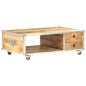 Table basse 89x59x33 cm Bois massif de manguier brut