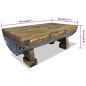 Table basse Bois de récupération massif 90 x 50 x 35 cm