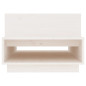 Table basse Blanc 80x55x40,5 cm Bois massif de pin