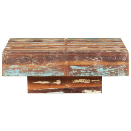 Table basse 80x80x28 cm Bois de récupération massif