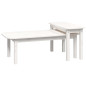 Ensemble 2 tables basses - Bois de pin massif - Blanc