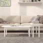 Ensemble 2 tables basses - Bois de pin massif - Blanc