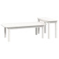 Ensemble 2 tables basses - Bois de pin massif - Blanc