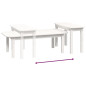 Ensemble 2 tables basses - Bois de pin massif - Blanc