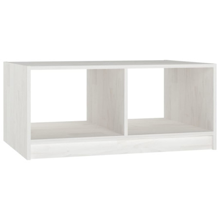 Table basse Blanc 75x50x33,5 cm Bois de pin massif