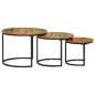 Tables gigognes 3 pcs bois massif de récupération