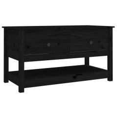 Table basse Noir 102x49x55 cm Bois massif de pin