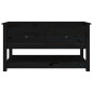 Table basse Noir 102x49x55 cm Bois massif de pin