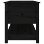 Table basse Noir 102x49x55 cm Bois massif de pin