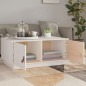 Table basse Blanc 80x50x35 cm Bois massif de pin