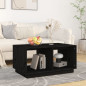 Table basse Noir 80x50x40 cm Bois massif de pin