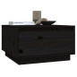 Table basse Noir 55x56x32 cm Bois massif de pin