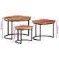 Tables gigognes 3 pcs bois massif d'acacia