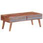 Table basse gris 110x50x40 cm bois massif