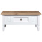 Table basse Pin mexicain Gamme Corona Blanc 100x55x45 cm