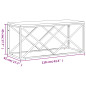 Table basse acier inoxydable et bois massif de récupération