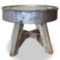 Table basse Bois de récupération massif 60 x 45 cm Argenté