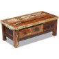 Table basse à tiroirs 90 x 45 x 35 cm Bois de récupération