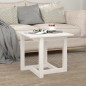 Table basse Blanc 50x50x45 cm Bois massif de pin