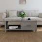 Table basse HAMAR Gris clair 100x55x35 cm Bois massif de pin