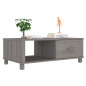 Table basse HAMAR Gris clair 100x55x35 cm Bois massif de pin