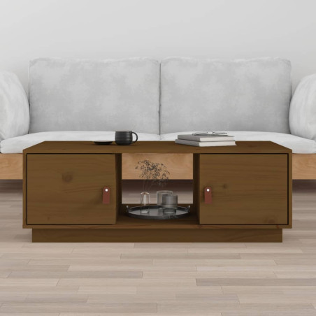 Table basse Marron miel 100x50x35 cm Bois massif de pin