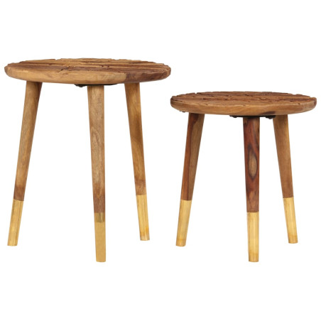 Tables basses 2 pcs Bois solide de Sesham