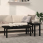 Ensemble 2 tables basses - Bois de pin massif - Noir