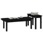 Ensemble 2 tables basses - Bois de pin massif - Noir